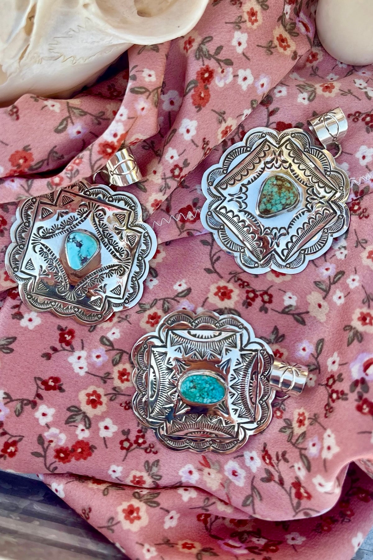 STAMPED IN SILVER ❖ Turquoise Statement Pendants