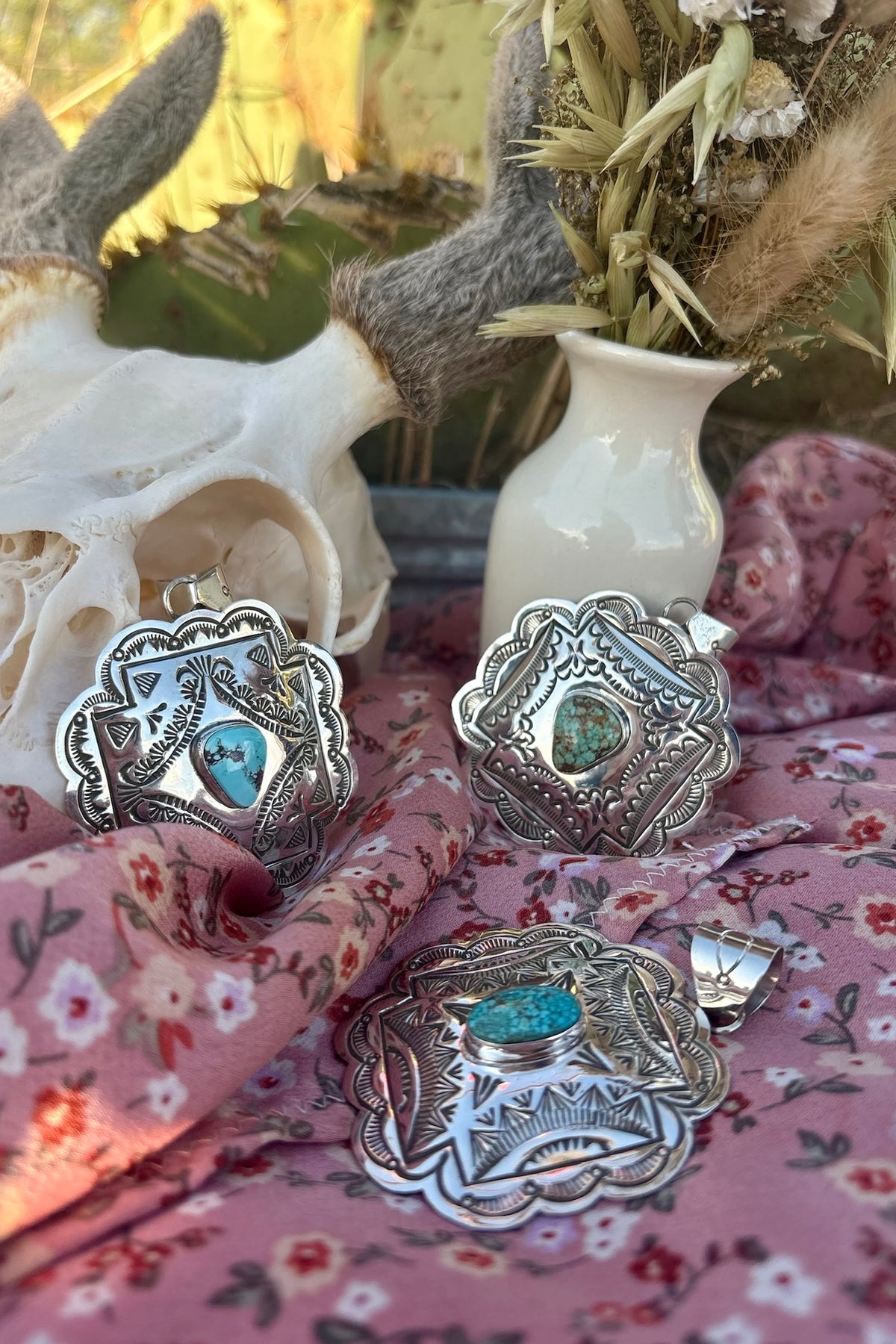 STAMPED IN SILVER ❖ Turquoise Statement Pendants