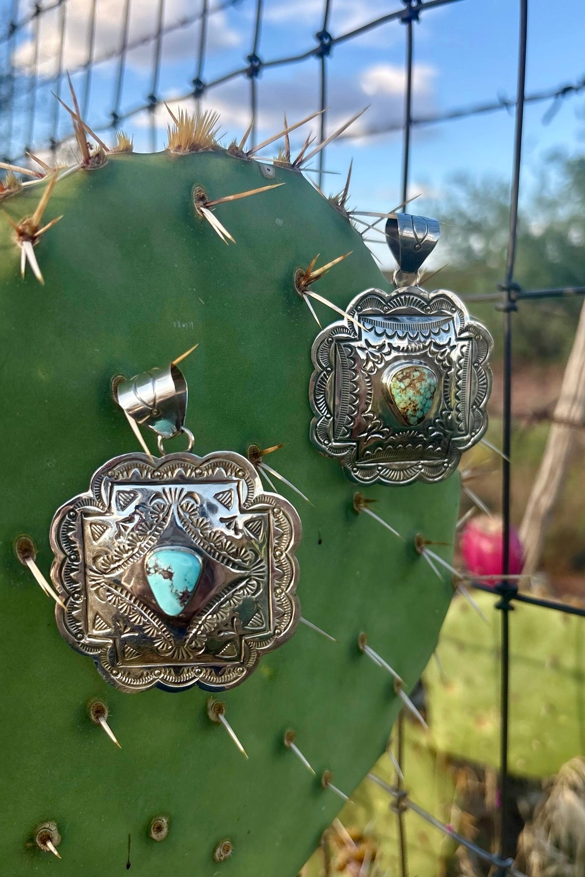 STAMPED IN SILVER ❖ Turquoise Statement Pendants