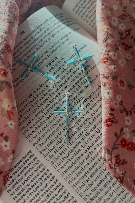 GRACE IN TURQUOISE ❖ Zuni Cross Earrings
