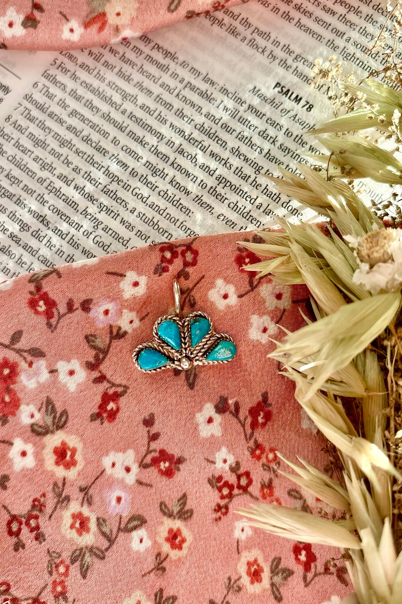HALF BLOOM ❖ Four-Stone Flower Pendant