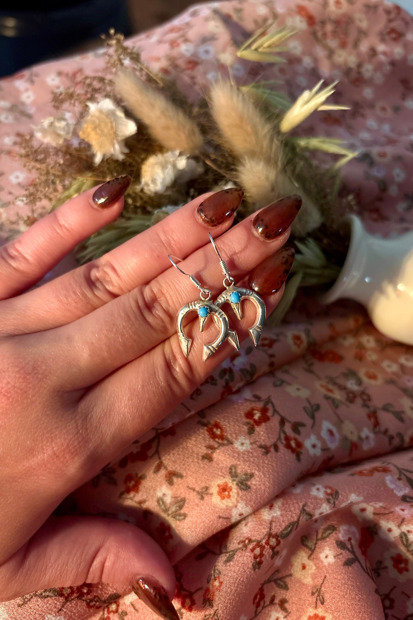 SILVER SOUL ❖ Turquoise Naja Earrings