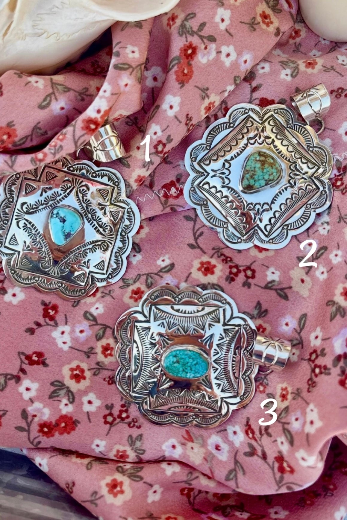 STAMPED IN SILVER ❖ Turquoise Statement Pendants