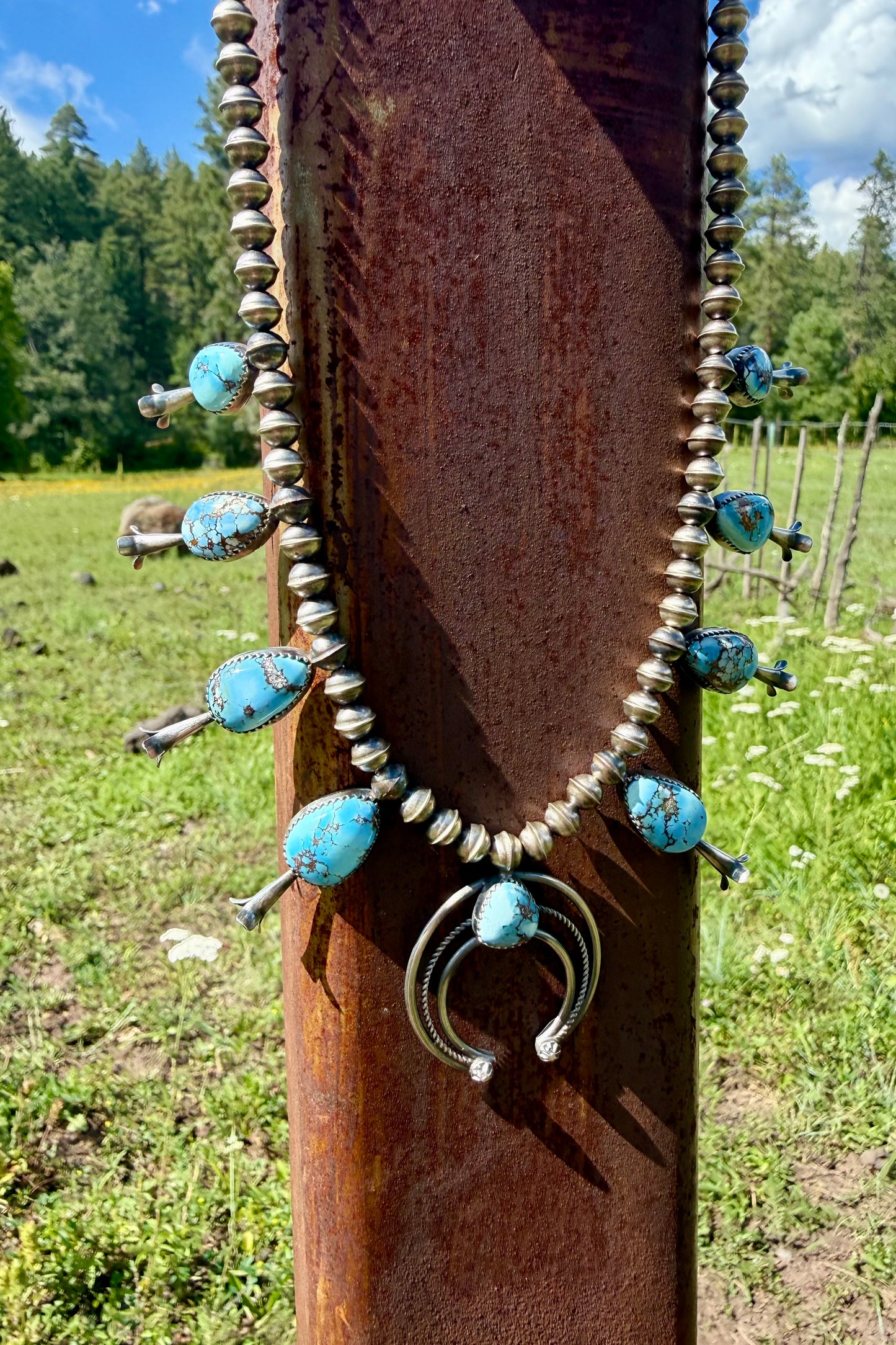 GOLDEN HOUR ❖ Golden Hills Turquoise Squash Blossom