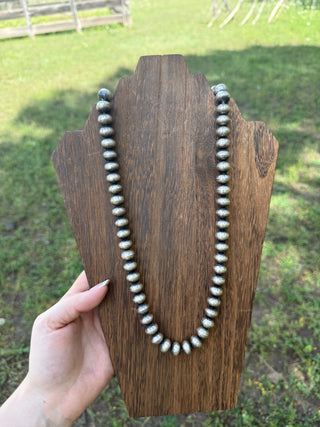 SILVER STATEMENT ❖ 22mm Navajo Pearl Necklace