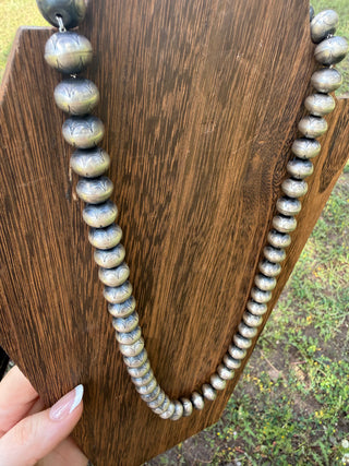 SILVER STATEMENT ❖ 22mm Navajo Pearl Necklace