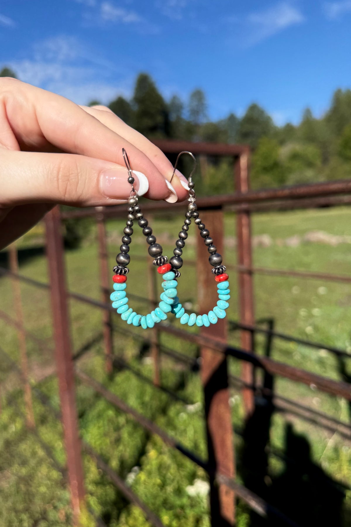 DESERT PEARLS ❖ Turquoise Heishi Dangle Earrings
