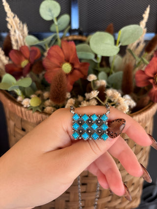 CHECKERED SKIES ❖ Turquoise Statement Necklace