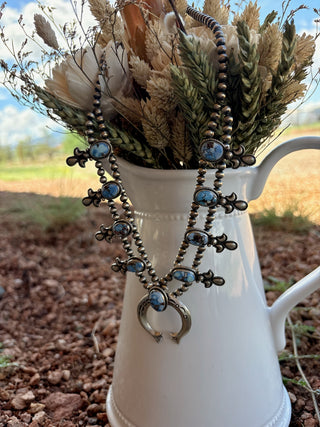 DESERT MOON ❖ Turquoise Squash Blossom Necklace