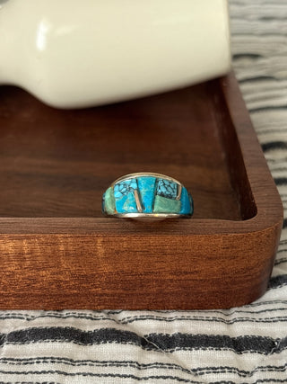 PATCHWORK BLUES ❖ Turquoise Inlay Ring