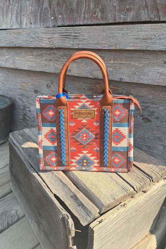 Western Winds Wrangler Aztec Pattern Tote/ Crossbody