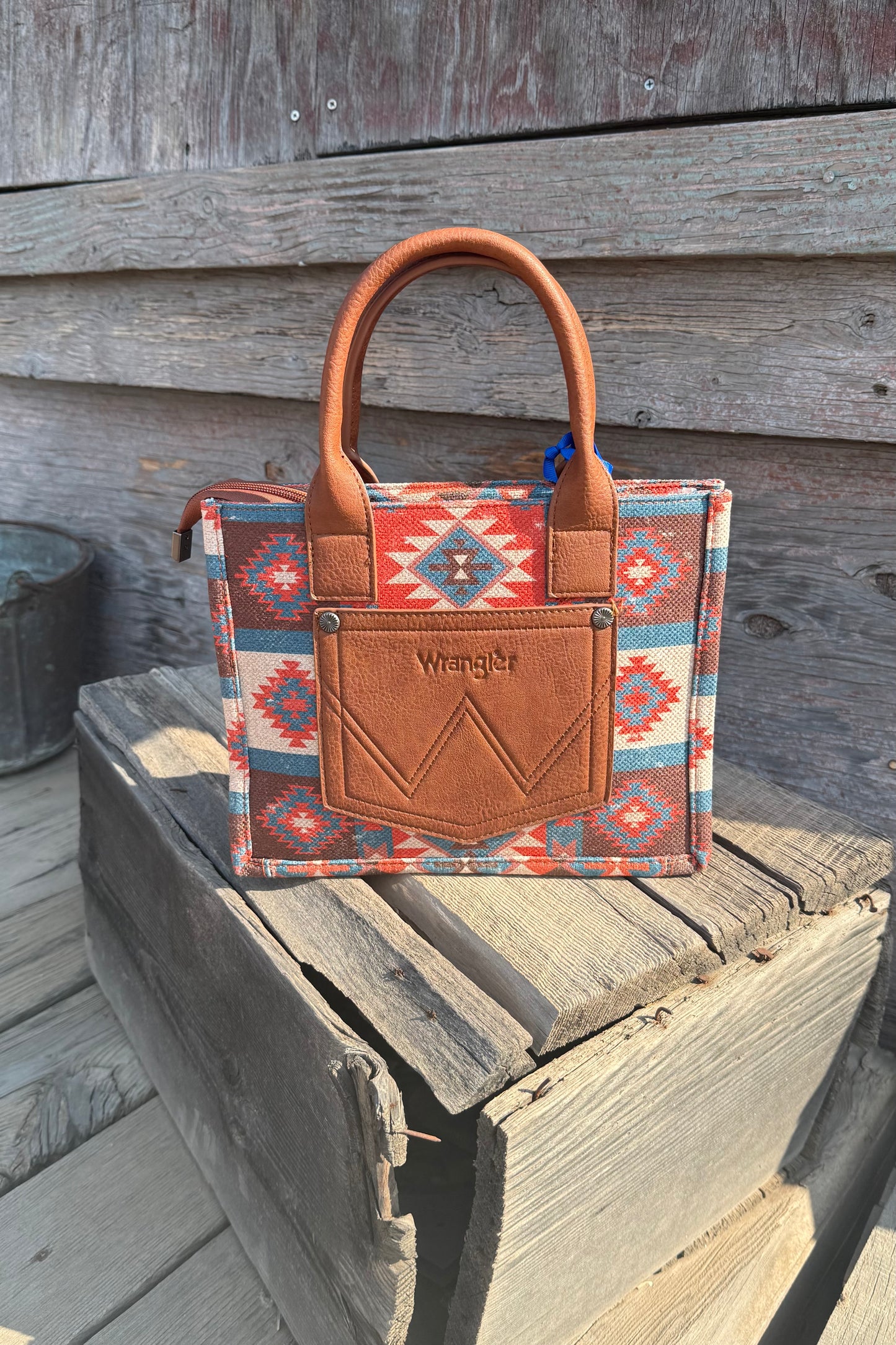 Western Winds Wrangler Aztec Pattern Tote/ Crossbody