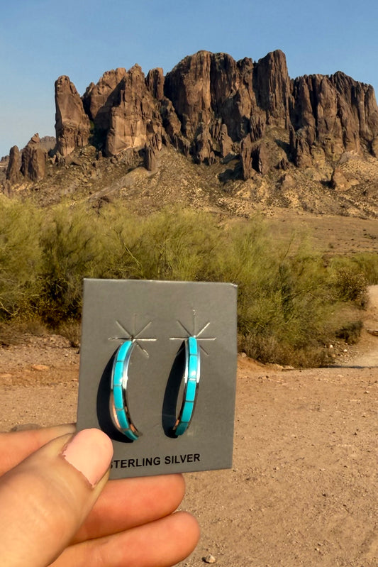 Moon Shape Turquoise Earrings By Nathaniel
