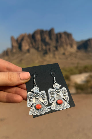 DESERT ICON ❖ Rolanda Yazzie Spiny Oyster Thunderbird Earrings