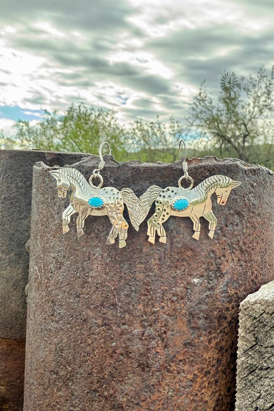 Horse Turquoise Earrings