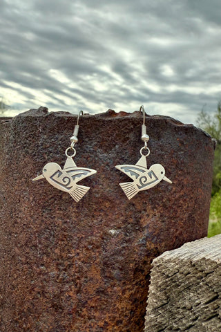 WINGED BEAUTY ❖ Hummingbird Silver Earrings