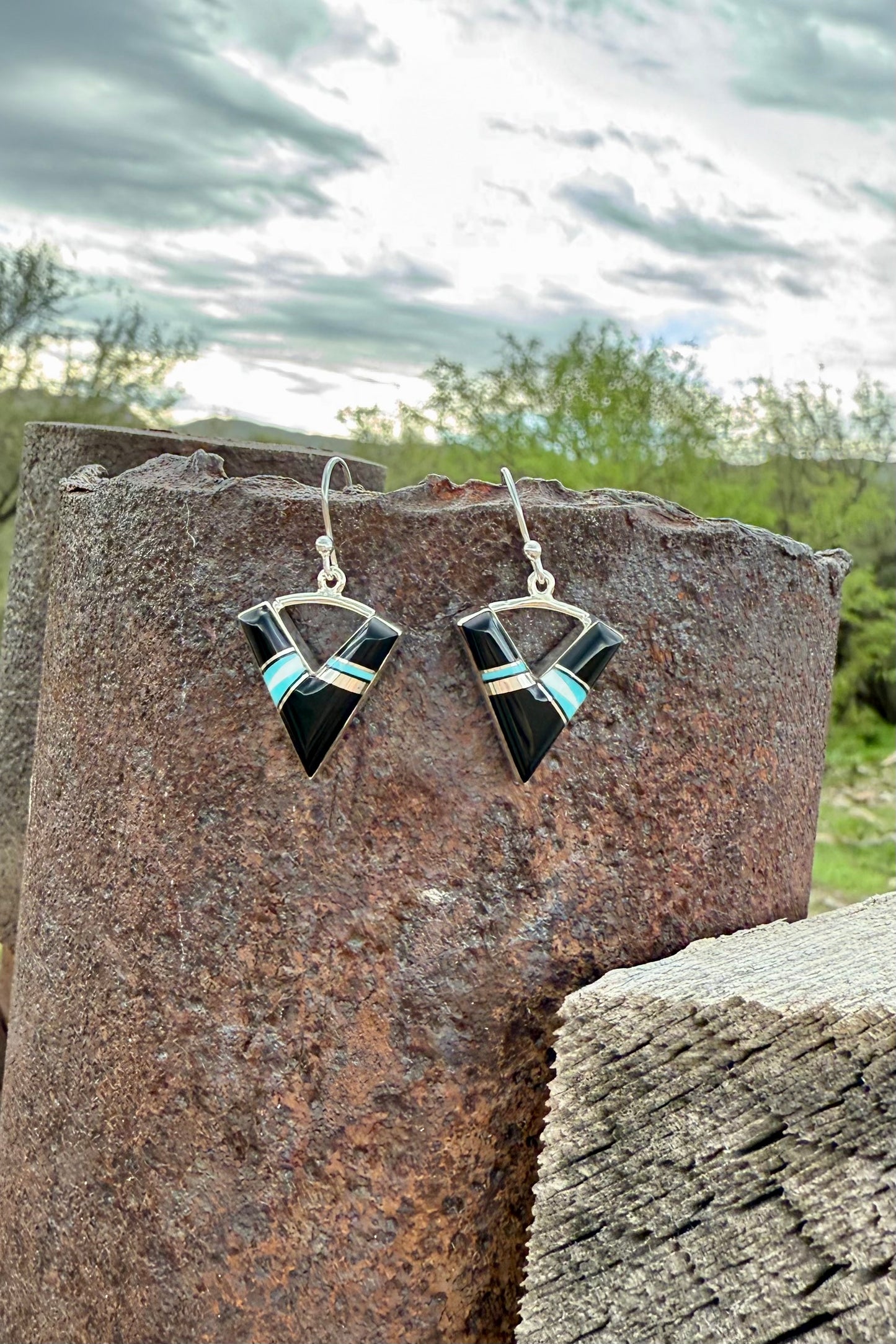 Triangle Inlay Earrings