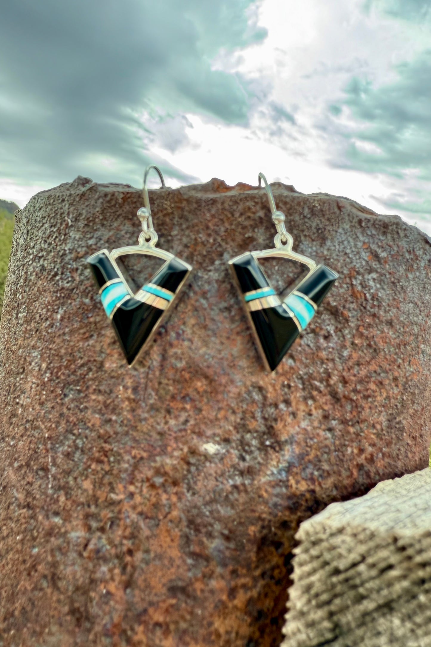 Triangle Inlay Earrings