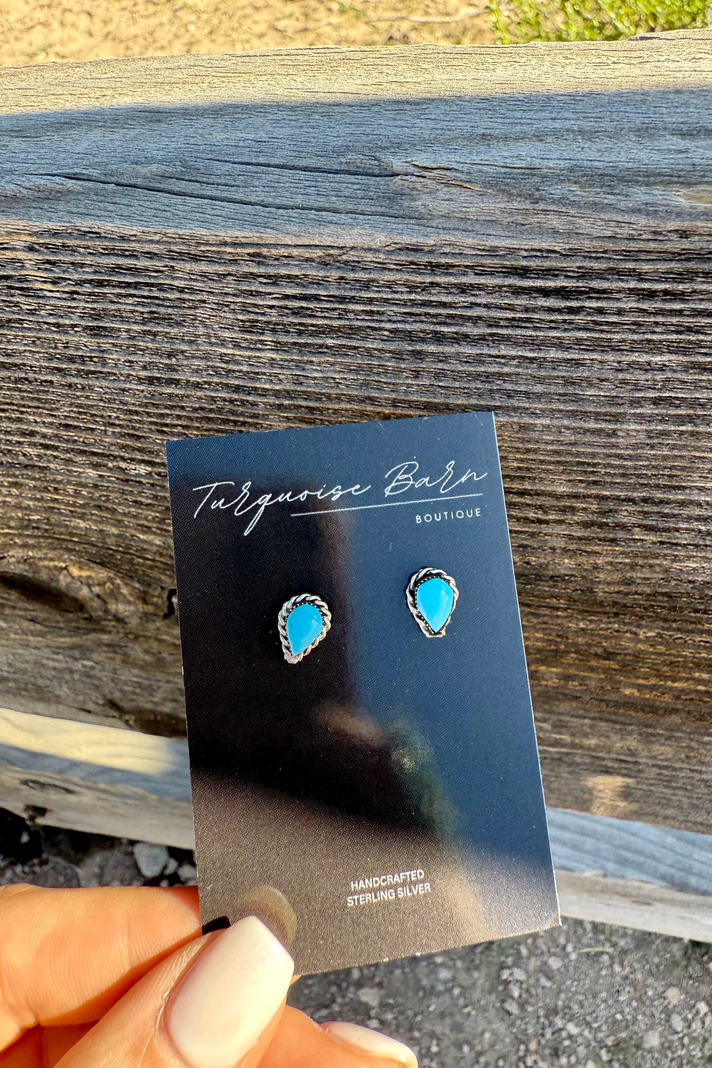 Small Teardrops Turquoise Earrings