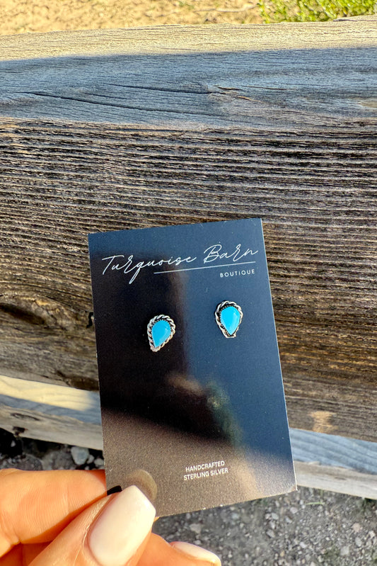 Small Teardrops Turquoise Earrings