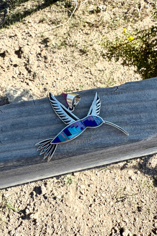WINGED BEAUTY ❖ Inlay Hummingbird Pendant