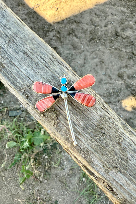 Turquoise/ spiny oyster pendant/pin