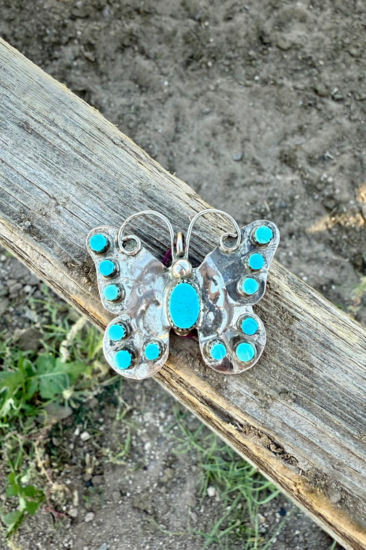 Turquoise butterfly pendant