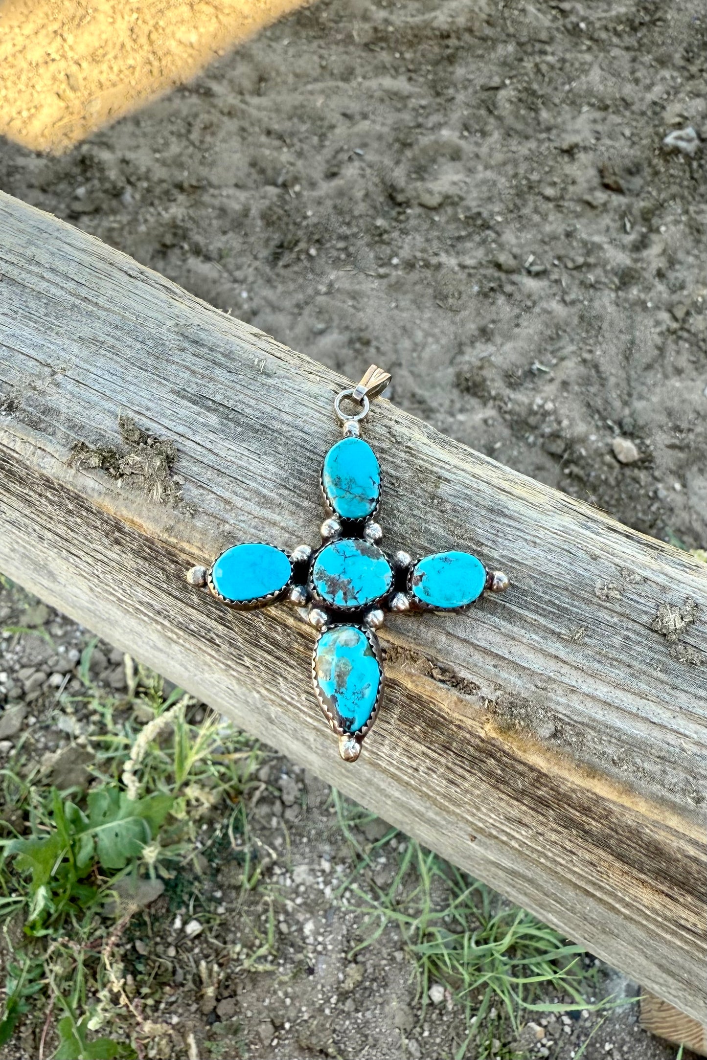 Turquoise cross pendant