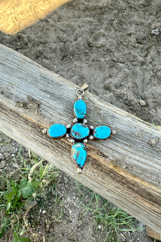 Turquoise cross pendant