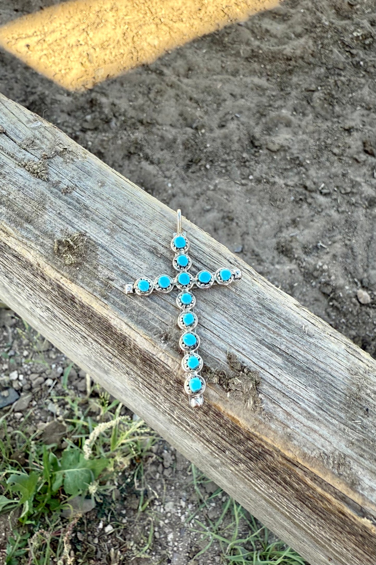 Turquoise cross pendant
