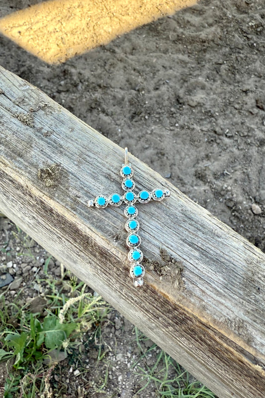 Turquoise cross pendant