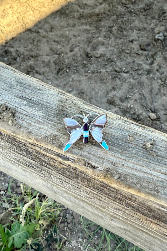 Opal butterfly pendant