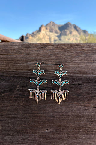 TURQUOISE FAVORITES ❖ Turquoise dangle studs