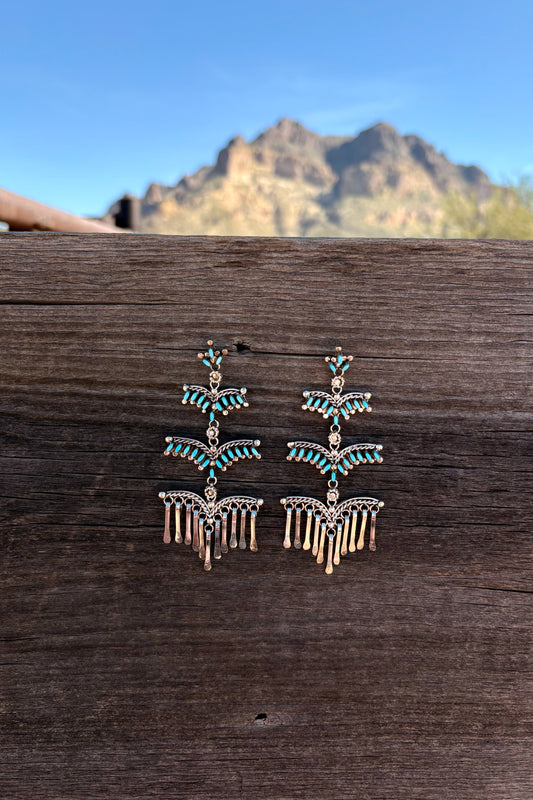Turquoise dangle studs