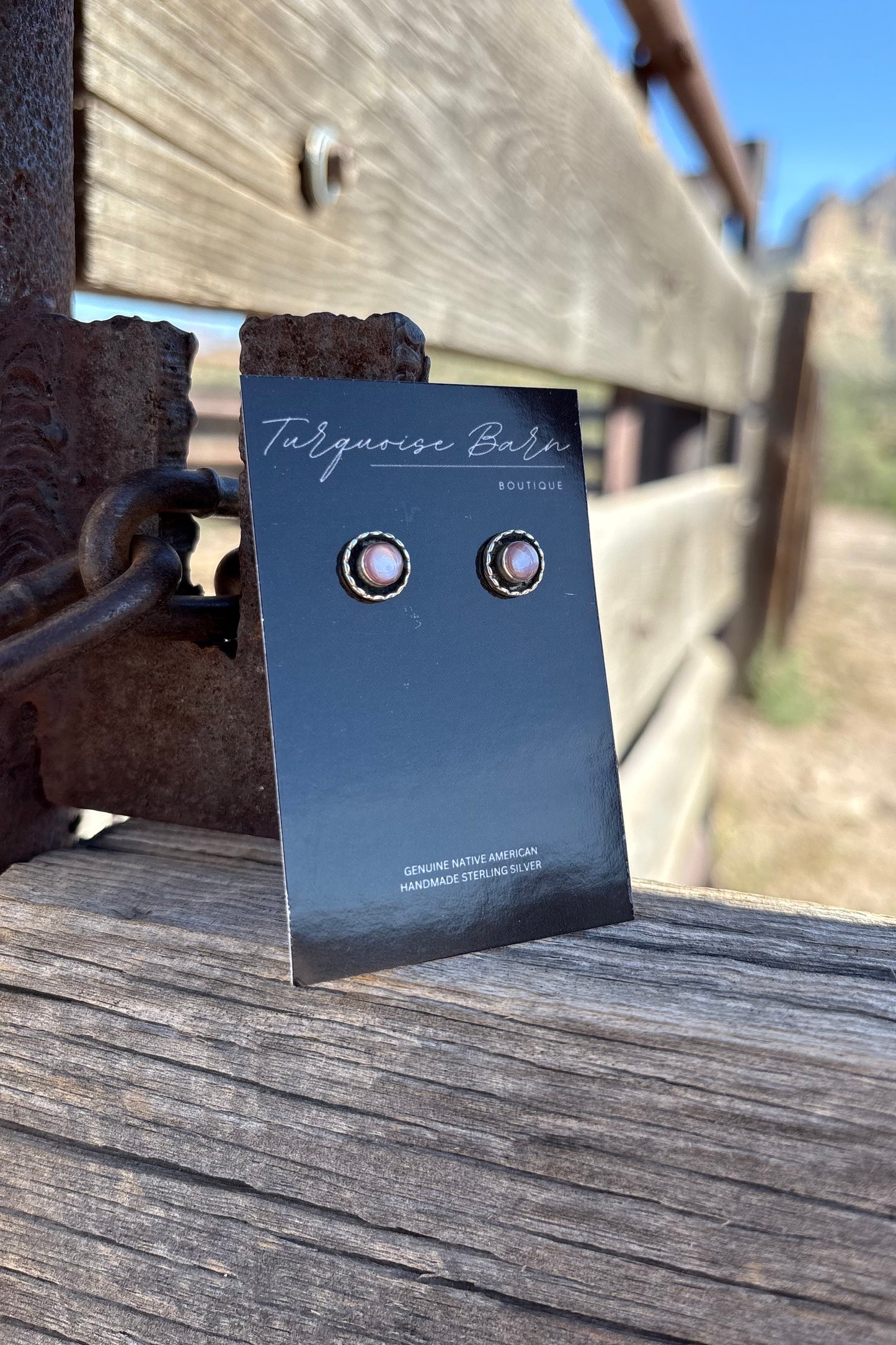 Pink opal dainty studs