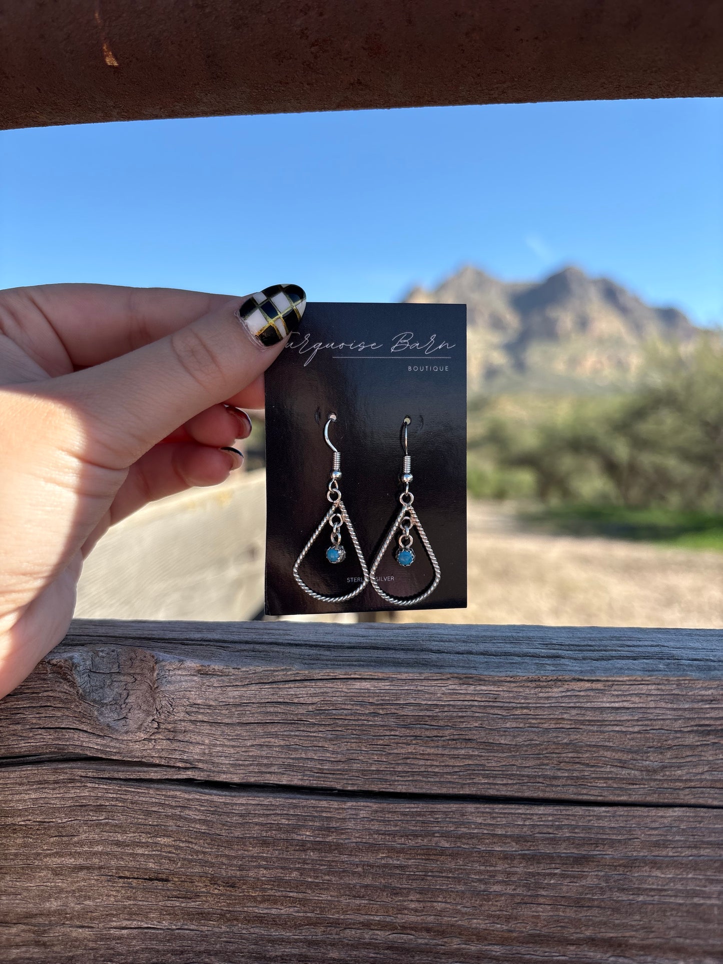 Dangle turquoise earrings