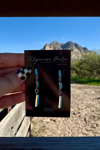 THE PAIR ❖ Dangle Turquoise studs