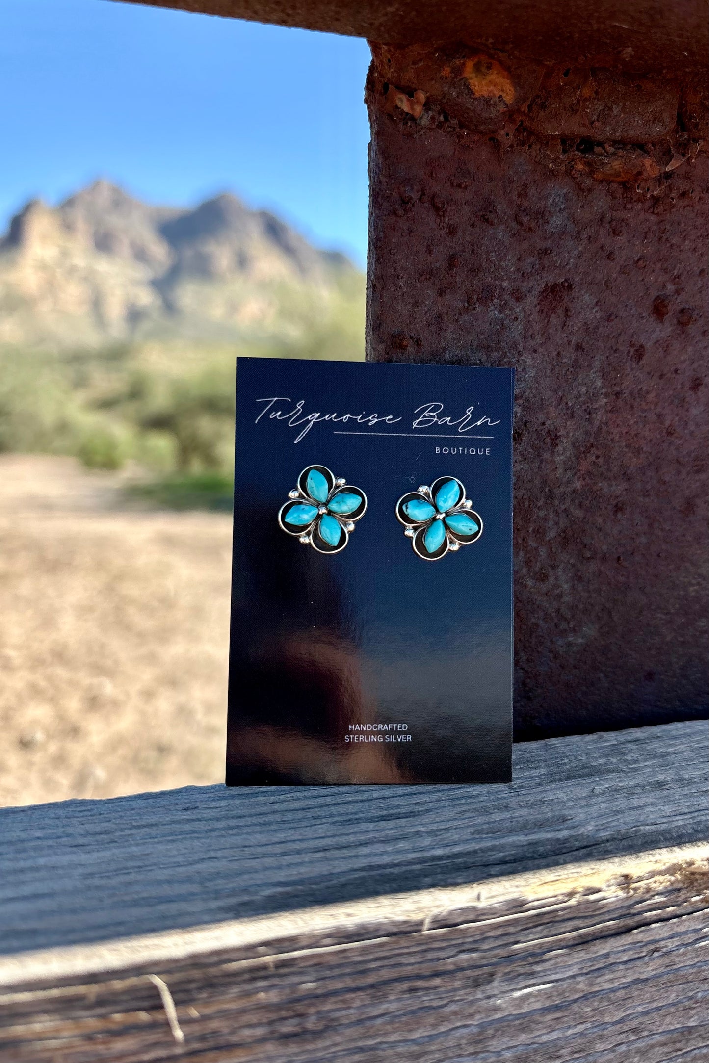 Dainty turquoise studs