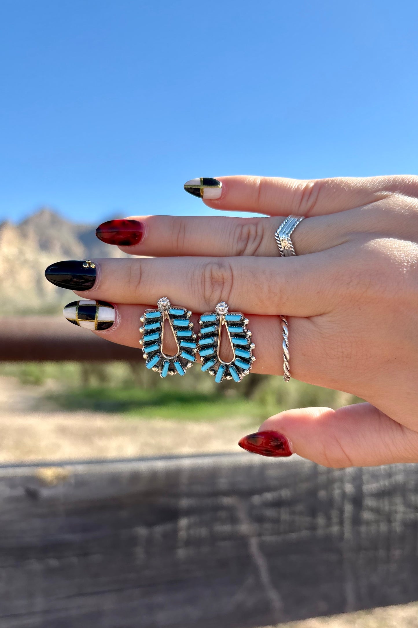 Horseshoe Turquoise studs