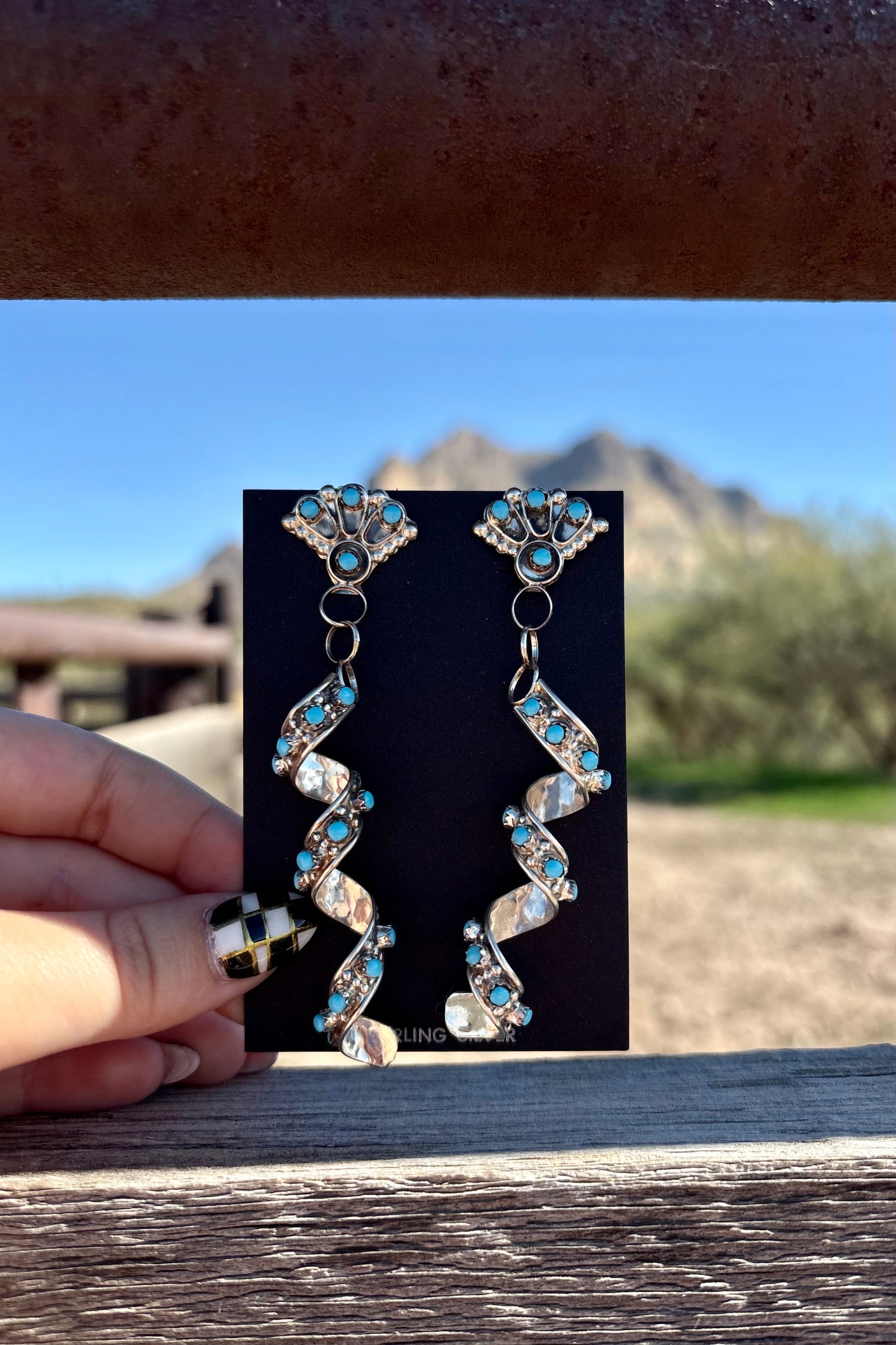Spiral Turquoise studs