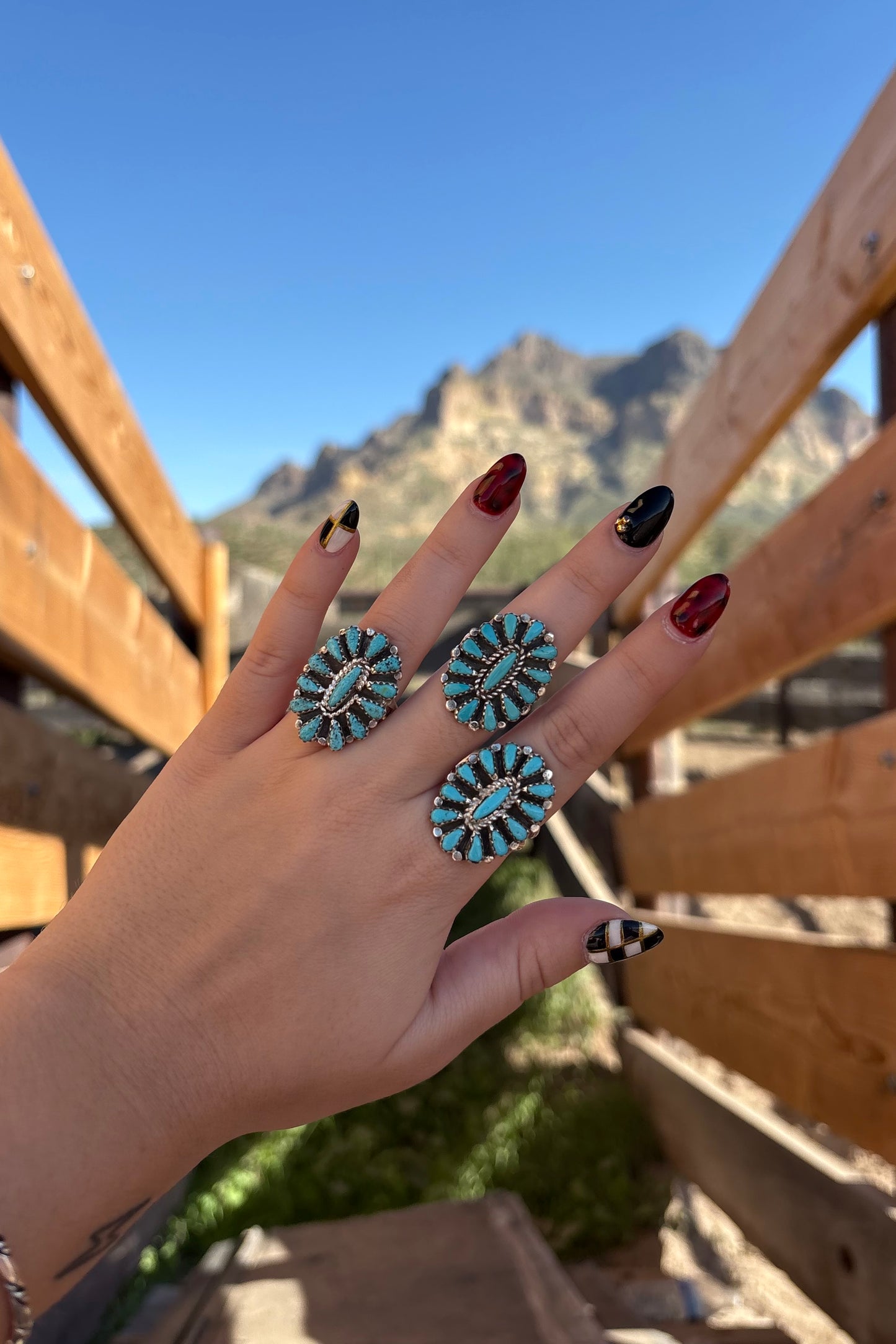 Turquoise cluster ring