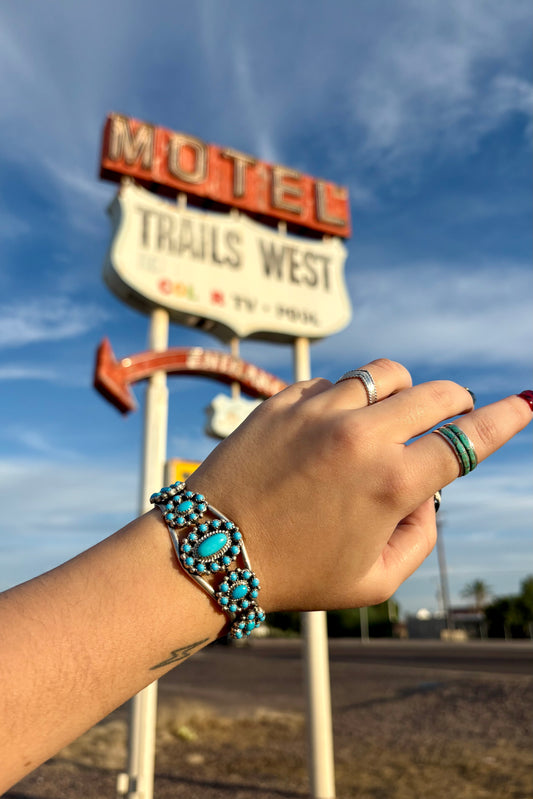 Turquoise cluster cuff