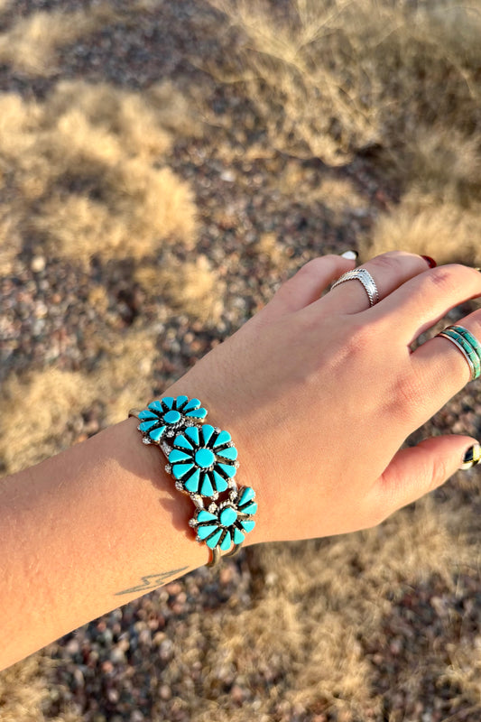 Turquoise cluster cuff