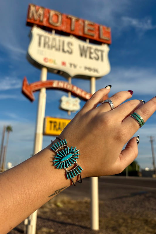 Turquoise cluster cuff