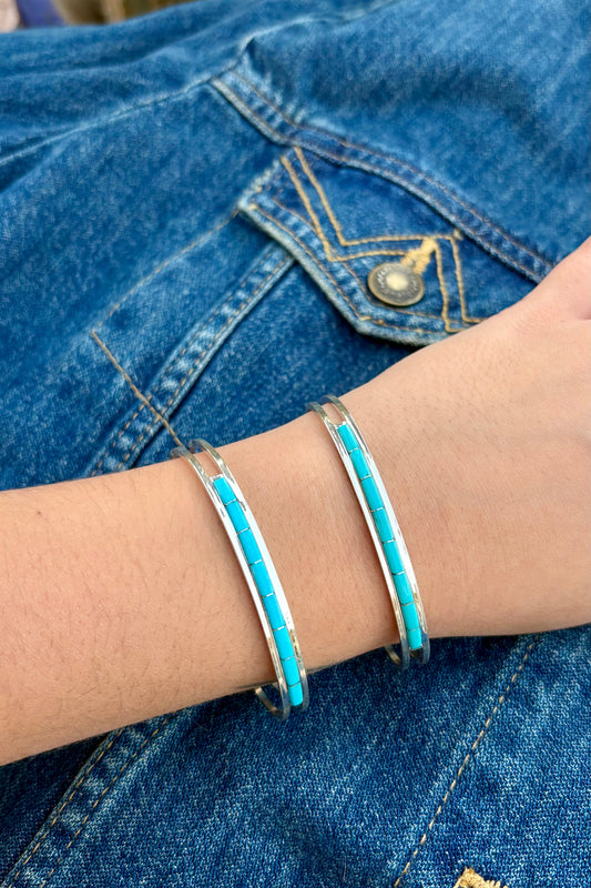 Turquoise inlay cuff