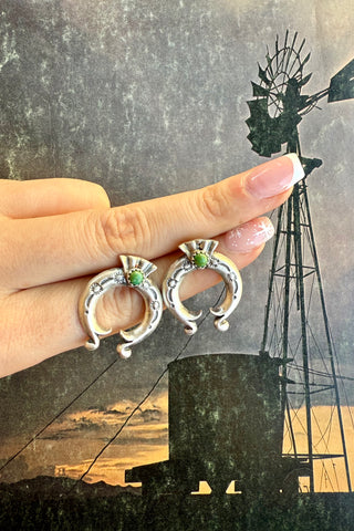 TURQUOISE FAVORITES ❖ Naja Hand Stamped Navajo Earrings