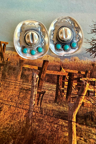 TURQUOISE FAVORITES ❖ Cowboy Hat Earrings