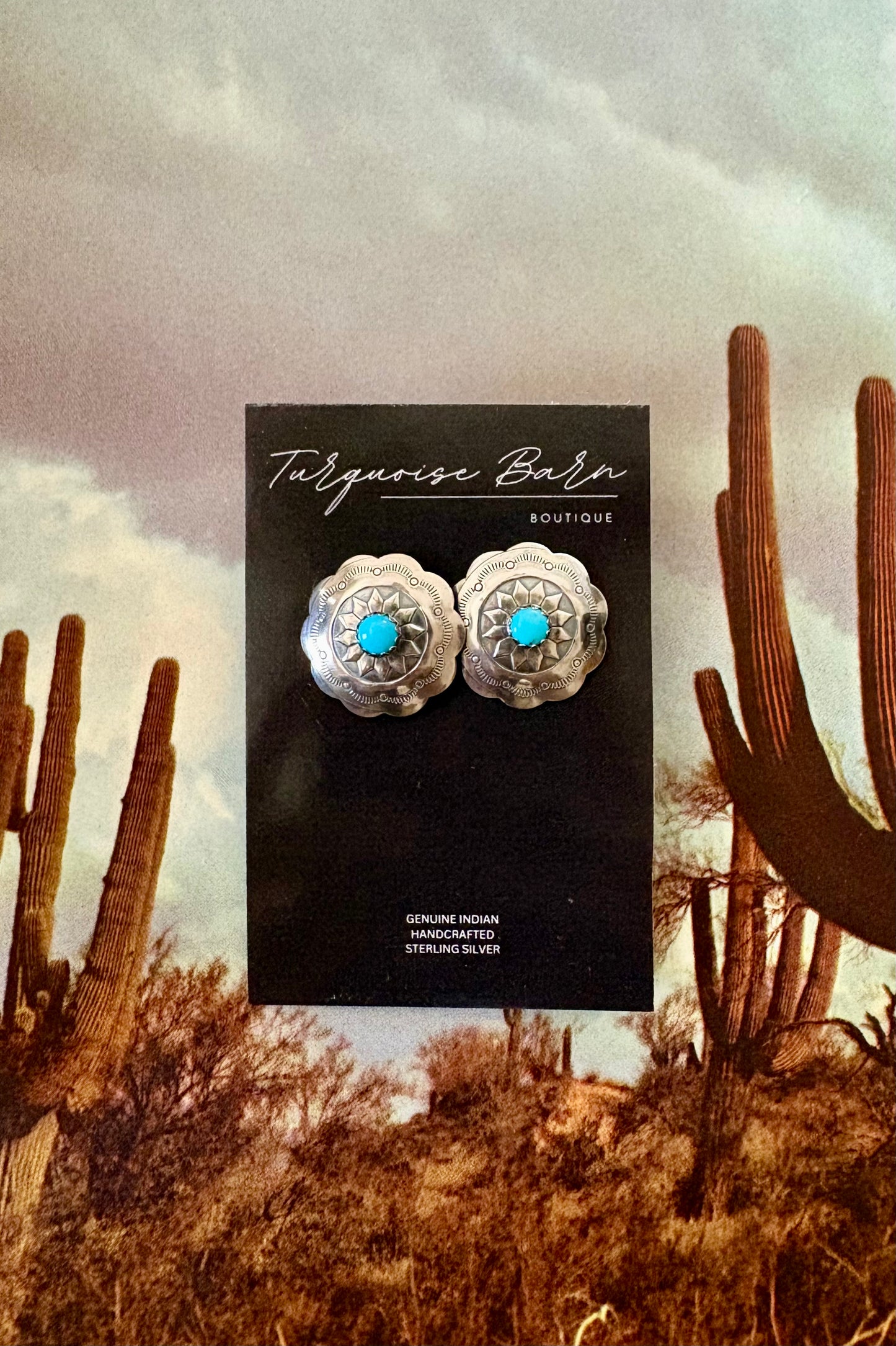 Silver and turquoise studs