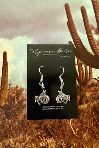 WILD SPIRIT ❖ Silver Bronc rider dangle Earrings