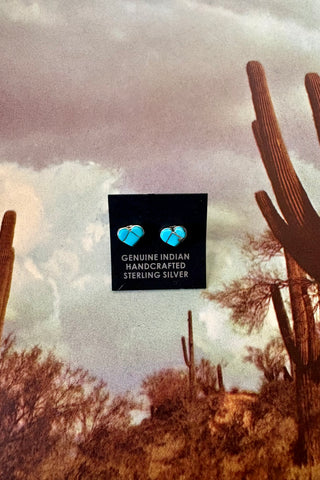 HEARTFELT ❖ Turquoise heart studs